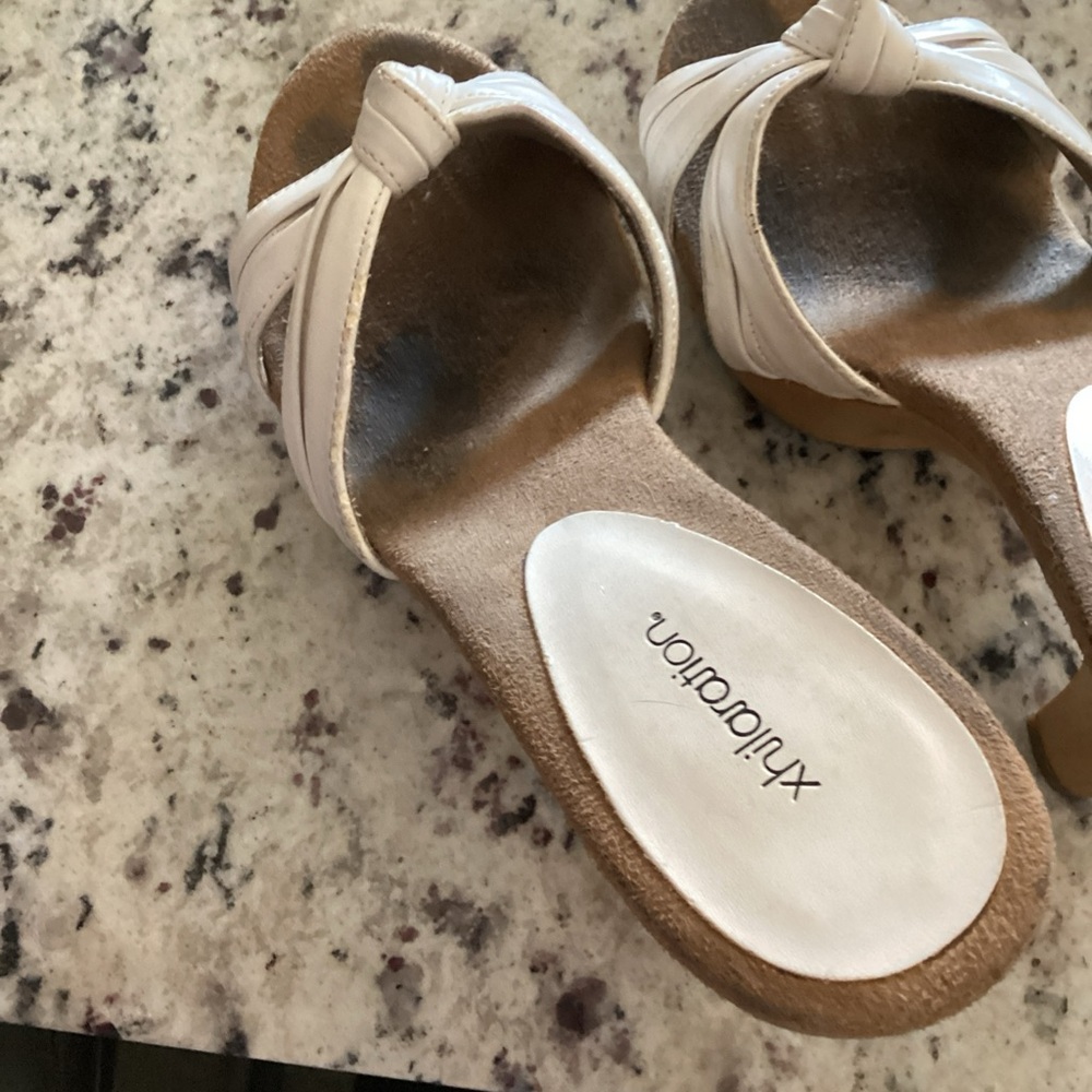 Temptations White Slip-On Sandals